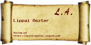 Lippai Aszter névjegykártya